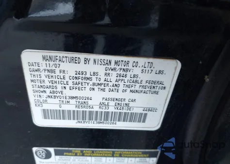 2008 Infiniti M45 z USA, uszkodzony, nr VIN JNKBY01E38M500264